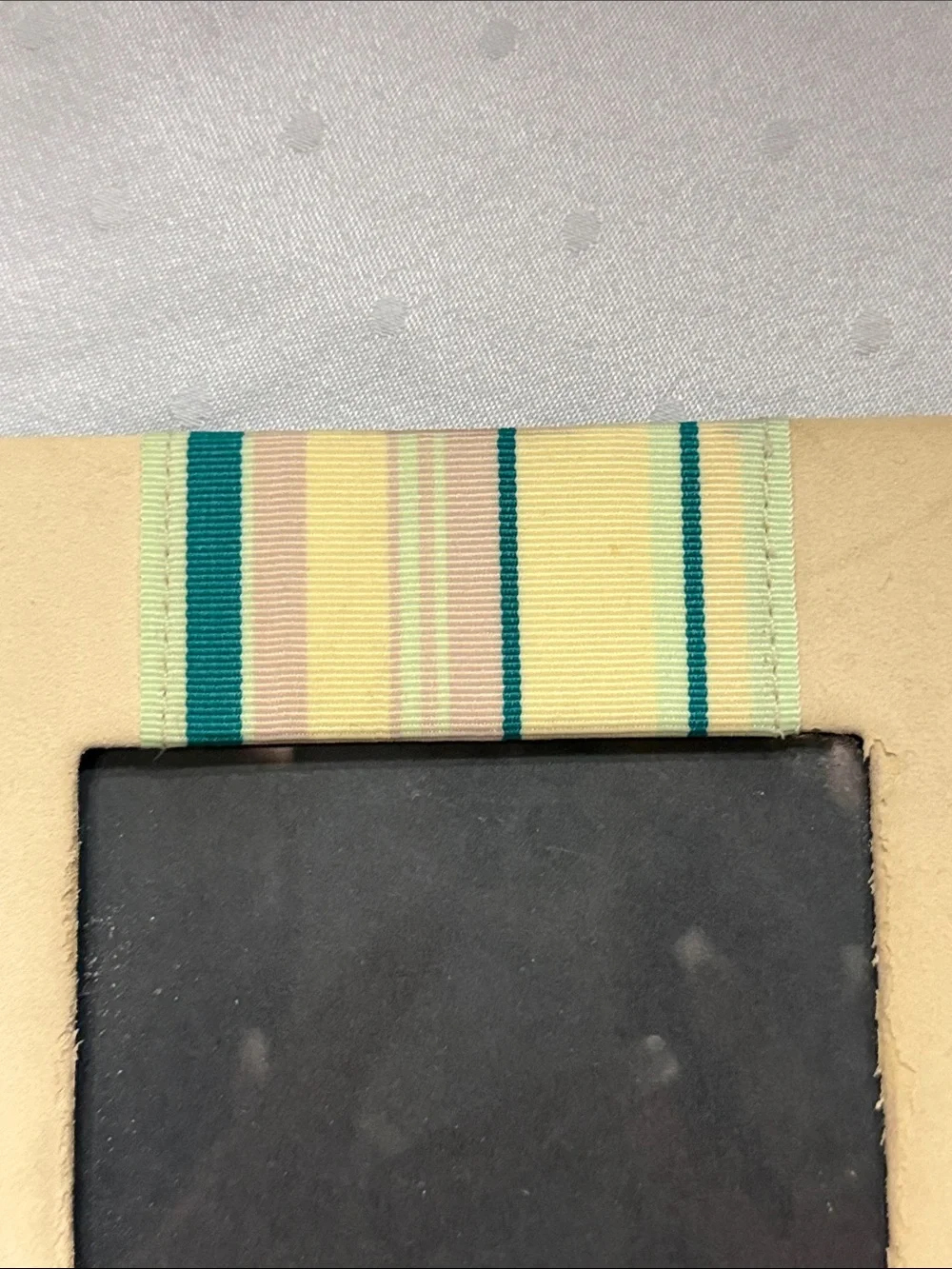 Liz Claiborne Striped Accent Beige Picture Frame!